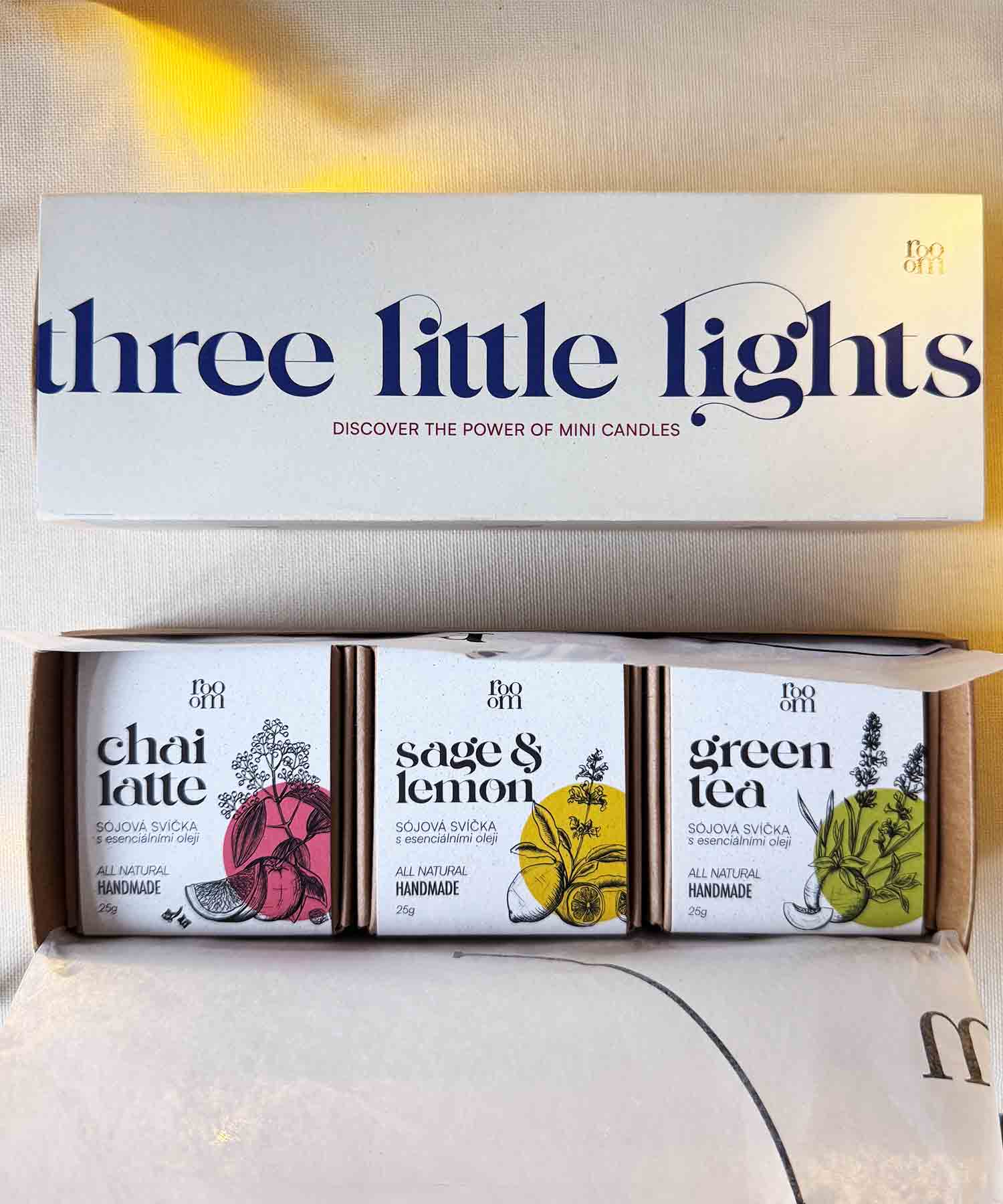 Set čajových svíček - Three little lights