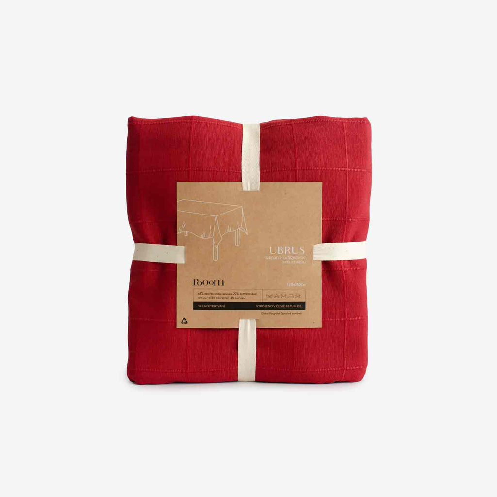 Apple - Recyklovaný ubrus s reliéfním čtvercovým vzorem