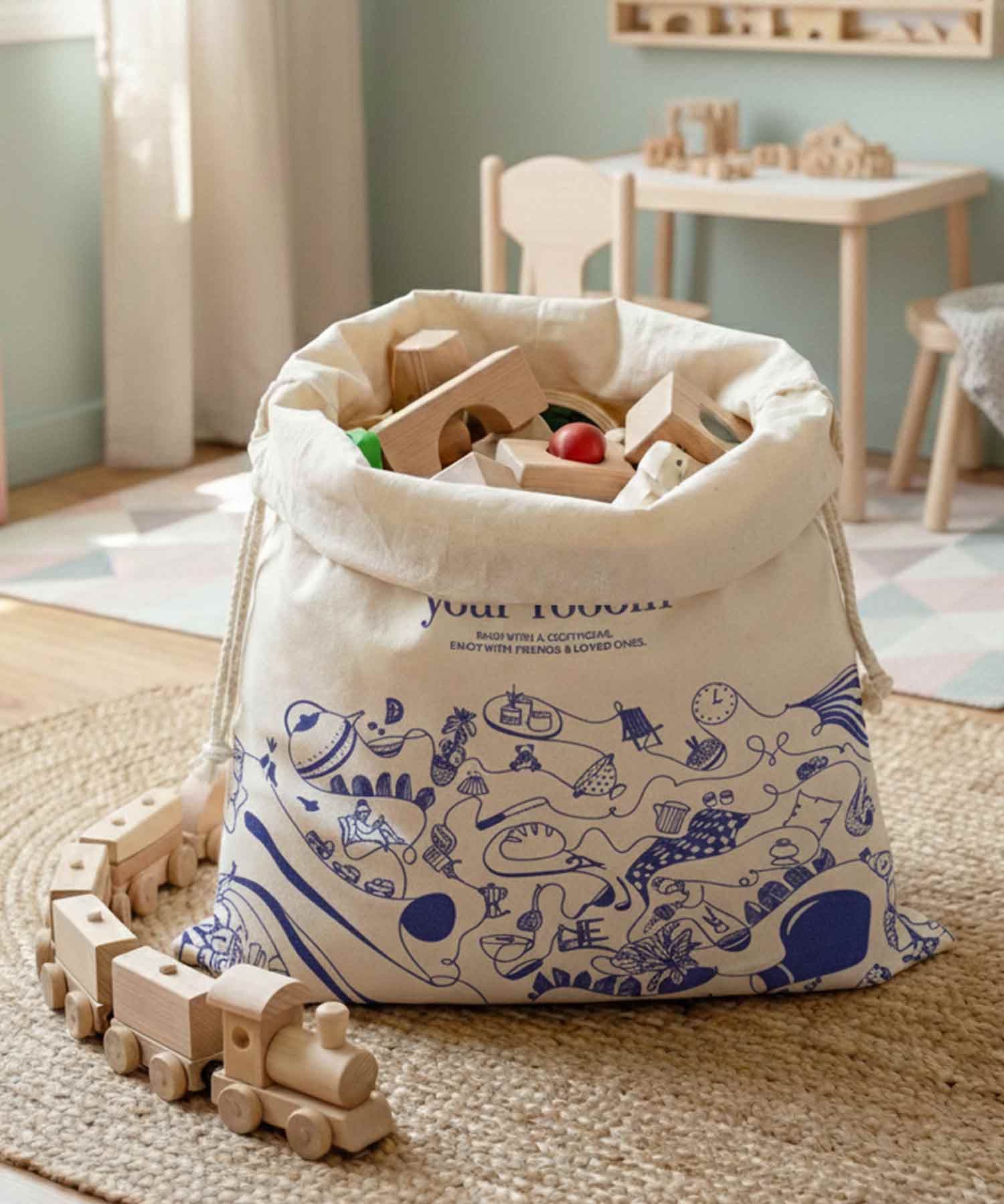 Bavlněná taška se zatahovacími šňůrkami