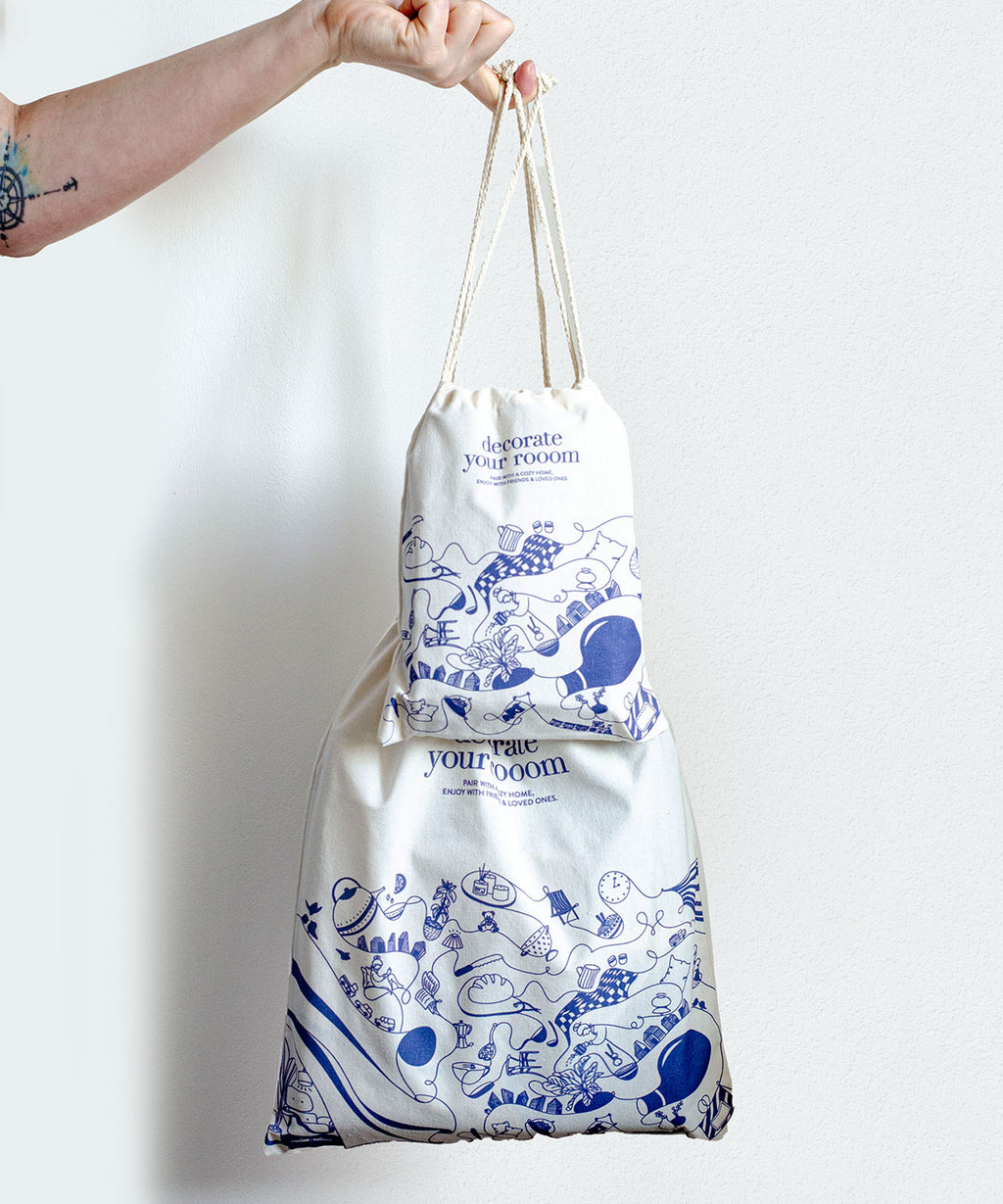Bavlněná taška se zatahovacími šňůrkami