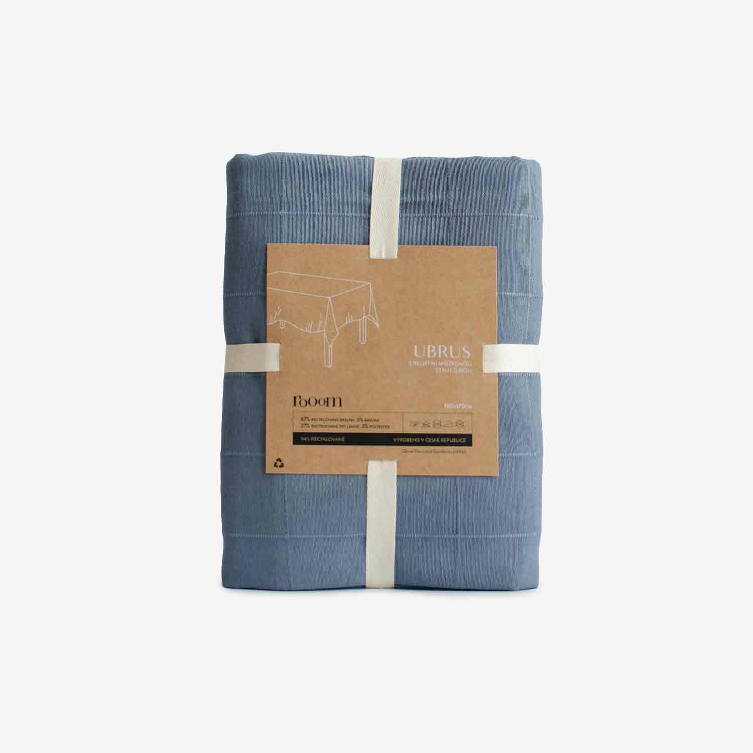 Nordic - Recyklovaný ubrus s reliéfním čtvercovým vzorem