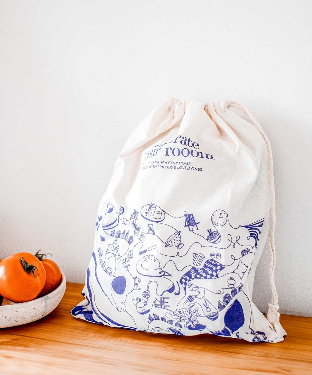 Bavlněná taška se zatahovacími šňůrkami
