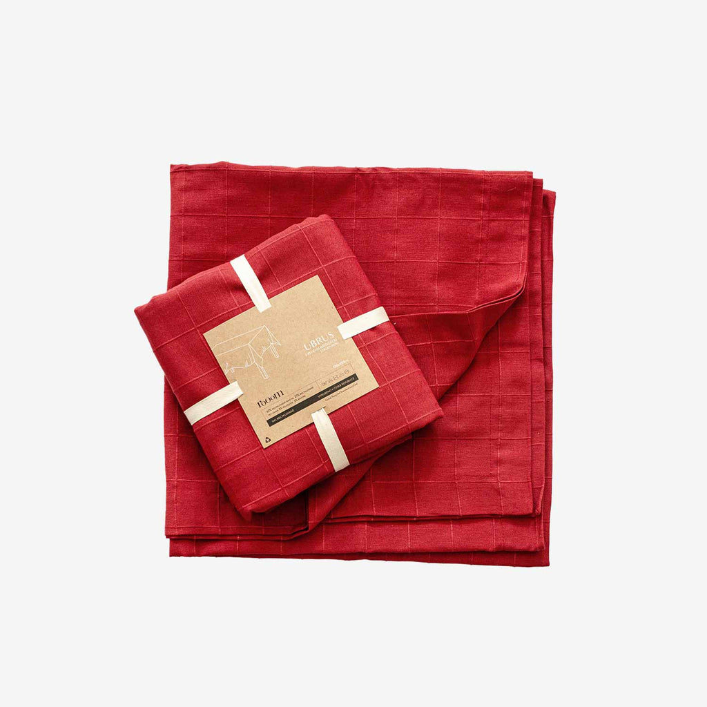 Apple - Recyklovaný ubrus s reliéfním čtvercovým vzorem